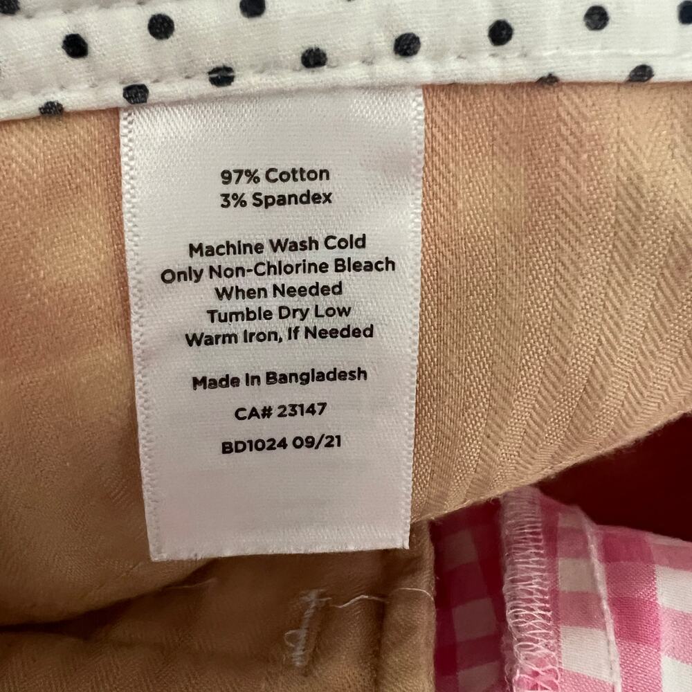 Talbots The Perfect Bermuda Short In Pink & White Gingham Size 2 - Picture 5 of 8